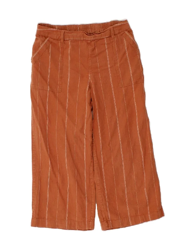 FAT FACE Womens Capri Trousers UK 12 Medium W30 L20 Brown Striped Cotton Trousers Floral Bohemian FAT FACE Womens Capri Trousers UK 12 Medium W30 L20 Brown Striped Cotton Trousers Floral Bohemian