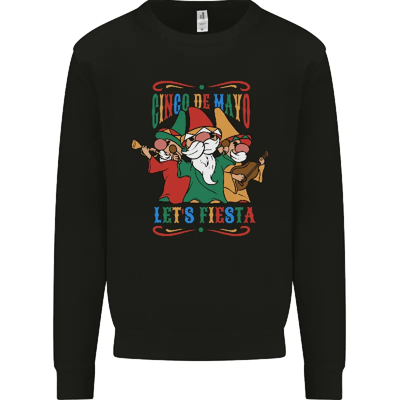 Cinco De Mayo Lets Fiesta Funny Gnomes Mens Sweatshirt Jumper Hoodie with Belted Waist Structured Tailored Cinco De Mayo Lets Fiesta Funny Gnomes Mens Sweatshirt Jumper Hoodie with Belted Waist Structured Tailored