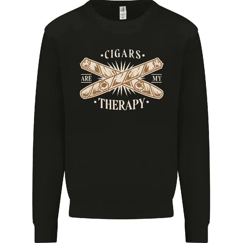 Cigars are My Therapy Funny Smoking Mens Sweatshirt Jumper Hoodie with Snap Buttons Easy Quick Cigars are My Therapy Funny Smoking Mens Sweatshirt Jumper Hoodie with Snap Buttons Easy Quick