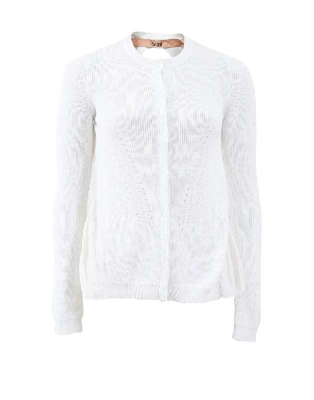 Back Pleated Cardigan Modern Contemporary chic