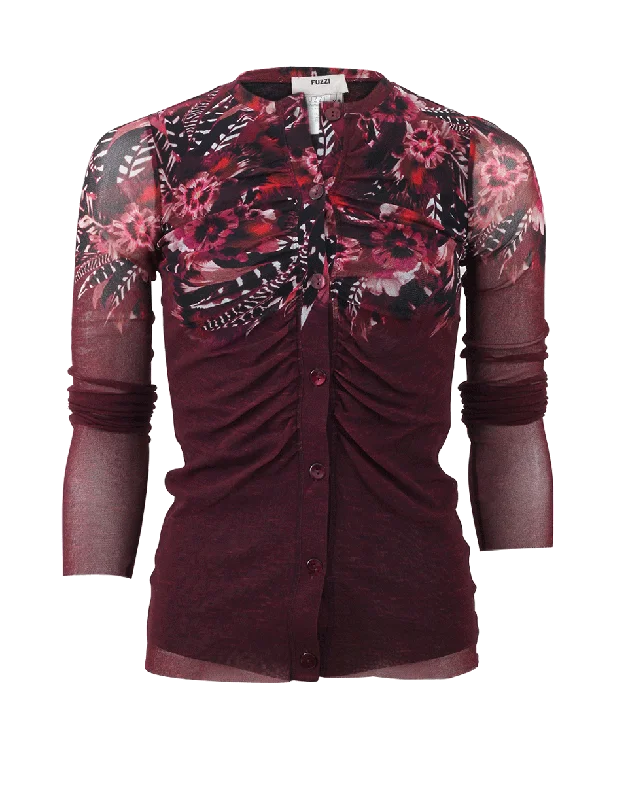 Navaho Print Cardigan Print Jacquard Patchwork