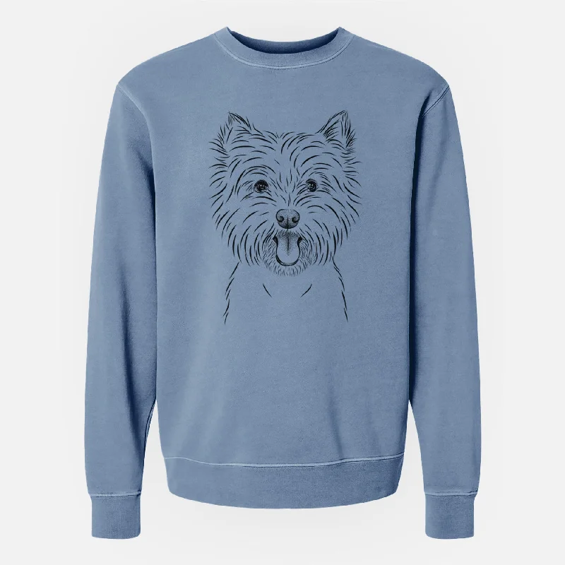 Bare Welma the West Highland Terrier - Unisex Pigment Dyed Crew Sweatshirt Hoodie with Relaxed Fit Easy Casual Bare Welma the West Highland Terrier - Unisex Pigment Dyed Crew Sweatshirt Hoodie with Relaxed Fit Easy Casual