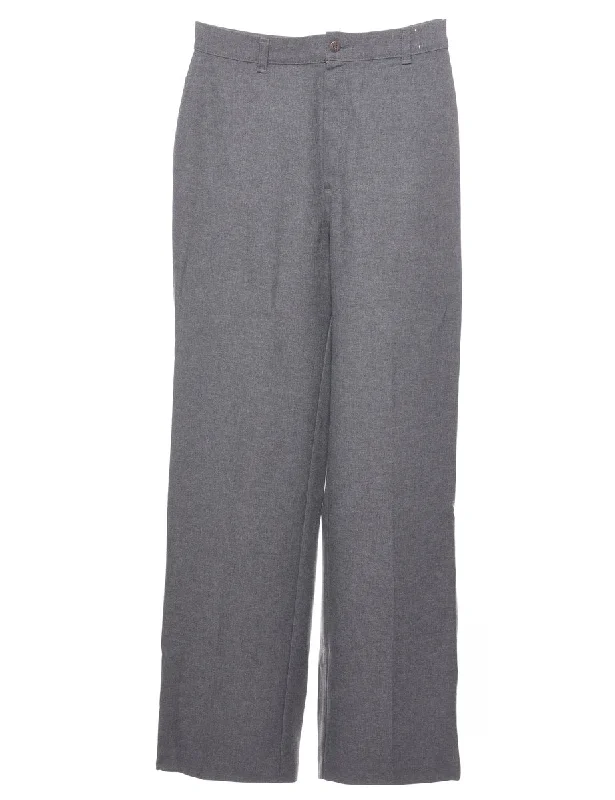 Levi's Grey Trousers - W28 L33 Trousers Palazzo Wide Leg