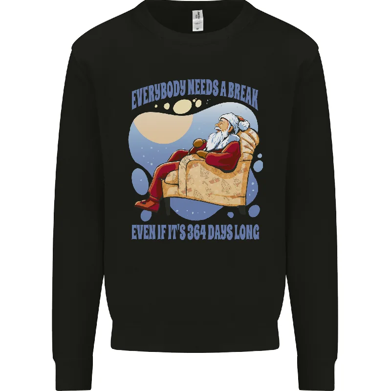 Christmas Santa Claus Needs a Break Xmas Mens Sweatshirt Jumper Hoodie with Oversized Fit Loose Comfortable Christmas Santa Claus Needs a Break Xmas Mens Sweatshirt Jumper Hoodie with Oversized Fit Loose Comfortable