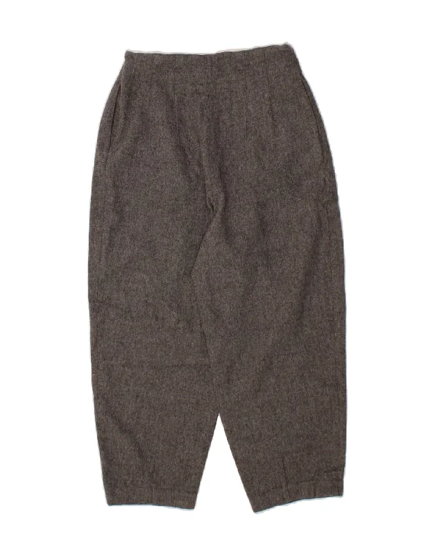 MASSIMO DUTTI Womens Tapered Capri Trousers W26 L22 Grey Wool Trousers Winter Warm