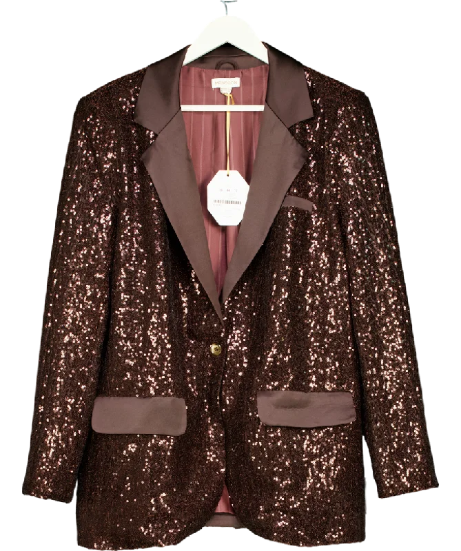 Brown Monsoon X Sarah Corbett-winder Satin Sequin Blazer Bronze UK 22 Women's Casual Suit