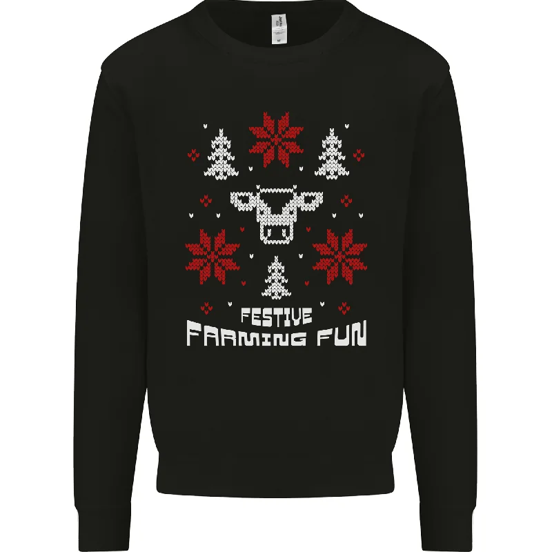 Christmas Farming Fun Funny Farmer Xmas Mens Sweatshirt Jumper Hoodie with Button Classic Timeless Christmas Farming Fun Funny Farmer Xmas Mens Sweatshirt Jumper Hoodie with Button Classic Timeless