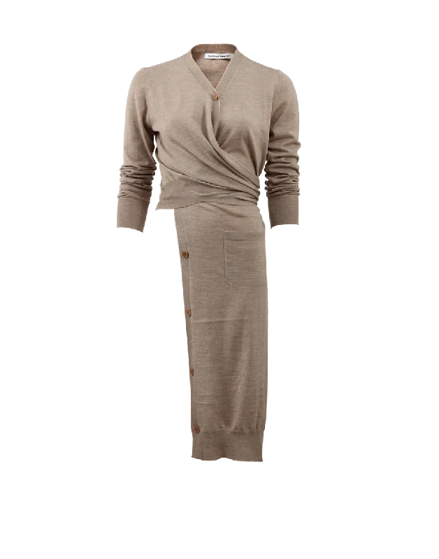 Melange Wrap Cardigan Fleece Cardigan Nylon Polyester