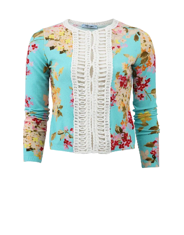 Lattice Floral Cardigan Fleece Fabric Down Fabric Feather Fabric