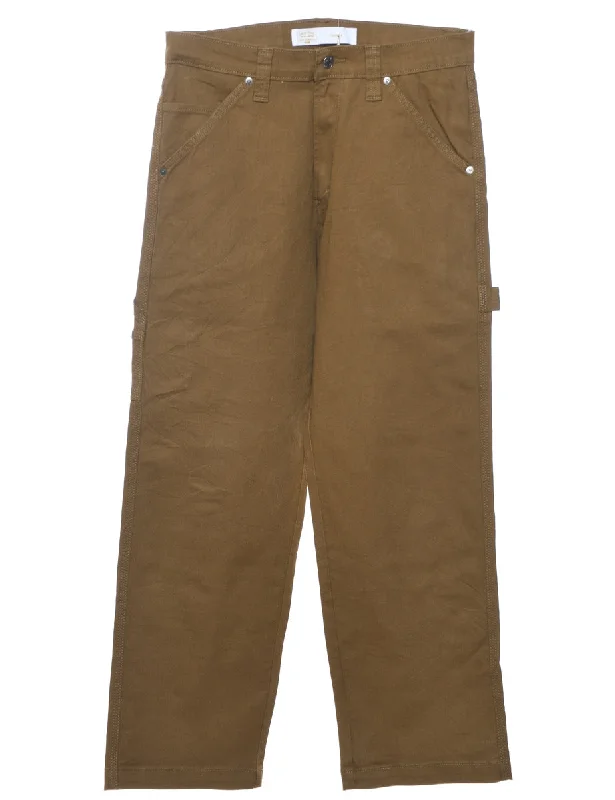 Levi's Brown Trousers - W32 L29 Trousers Handmade Artisanal