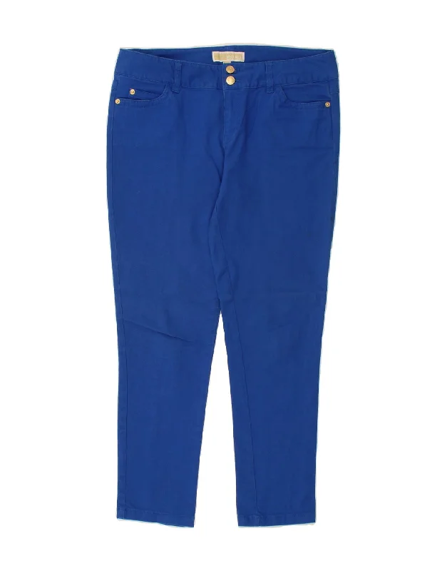 MICHAEL KORS Womens Tapered Casual Trousers US 8 Medium W34 L27 Blue Trousers Travel Practical MICHAEL KORS Womens Tapered Casual Trousers US 8 Medium W34 L27 Blue Trousers Travel Practical