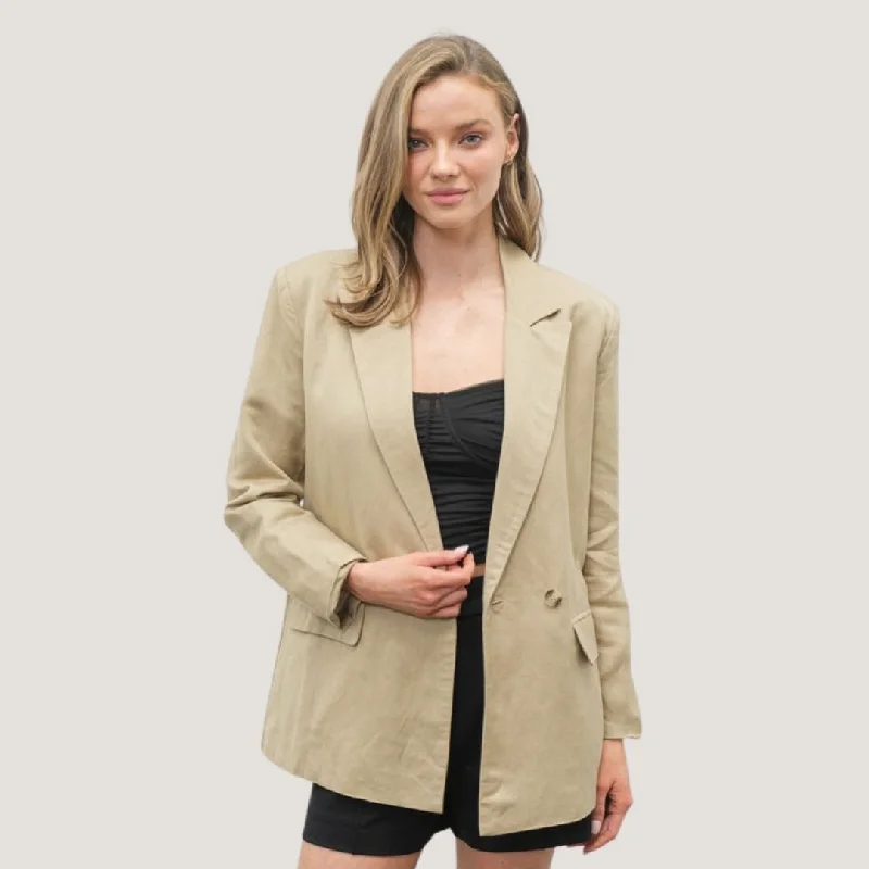 Morgan Blazer (Tan) Women's Custom Jacket