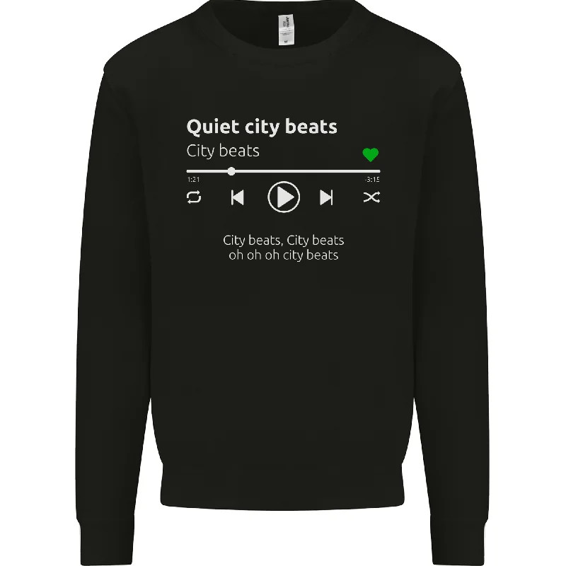 City Beats Music MP3 Player Mens Sweatshirt Jumper Hoodie with Slit Hem Functional Movement City Beats Music MP3 Player Mens Sweatshirt Jumper Hoodie with Slit Hem Functional Movement
