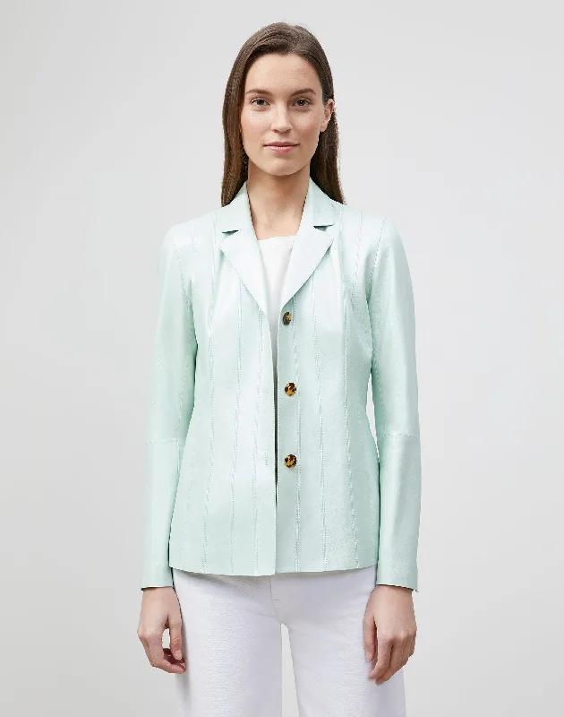 Pearlized Nappa Leather Warrick Blazer Women's Unique Blazer