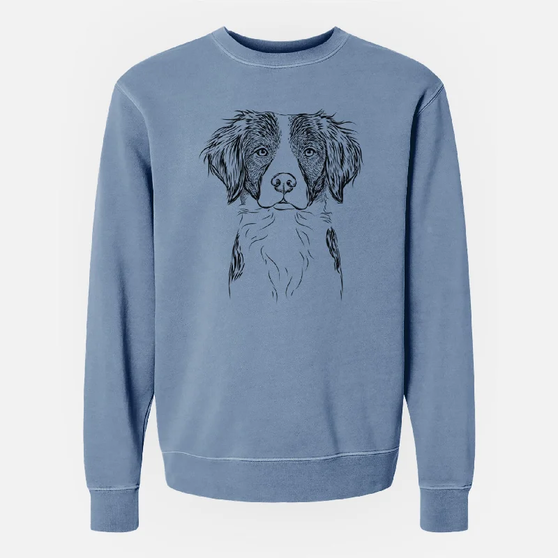 Bare Remi the Brittany - Unisex Pigment Dyed Crew Sweatshirt Hoodie with Frayed Bohemian Relaxed Bare Remi the Brittany - Unisex Pigment Dyed Crew Sweatshirt Hoodie with Frayed Bohemian Relaxed