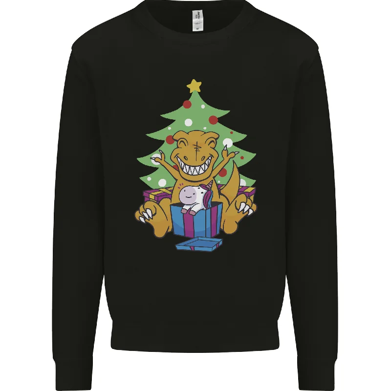 Christmas T-Rex & Unicorn Funny Xmas Gift Mens Sweatshirt Jumper Hoodie with Lining Warm Insulated Christmas T-Rex & Unicorn Funny Xmas Gift Mens Sweatshirt Jumper Hoodie with Lining Warm Insulated