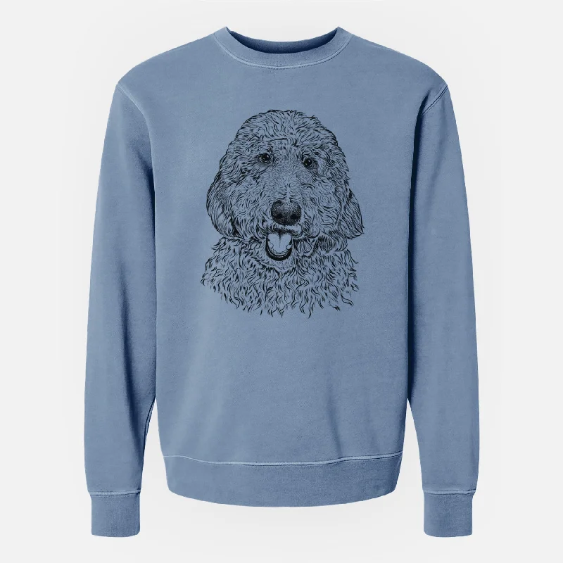 Bare Whisper the Goldendoodle - Unisex Pigment Dyed Crew Sweatshirt Hoodie with Hem Lace Feminine Delicate Bare Whisper the Goldendoodle - Unisex Pigment Dyed Crew Sweatshirt Hoodie with Hem Lace Feminine Delicate