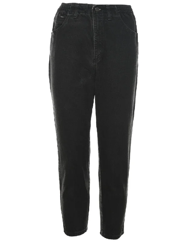 Lee Black Denim Trousers - W26 L28 Trousers High Rise Slim Fit