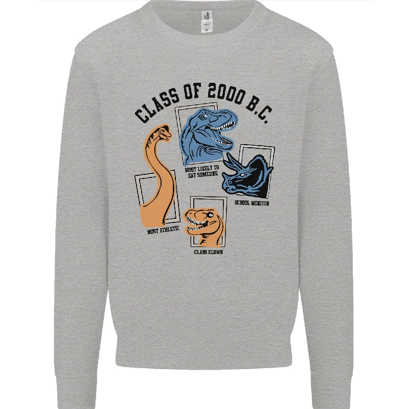 Class of 2000 BC Funny Dinosaur T-Rex Mens Sweatshirt Jumper Hoodie with Hem Frayed Vintage Worn Class of 2000 BC Funny Dinosaur T-Rex Mens Sweatshirt Jumper Hoodie with Hem Frayed Vintage Worn