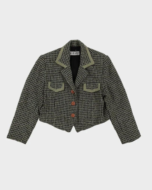 Black and Green Patterned Blazer - S Women's Vacation Suit