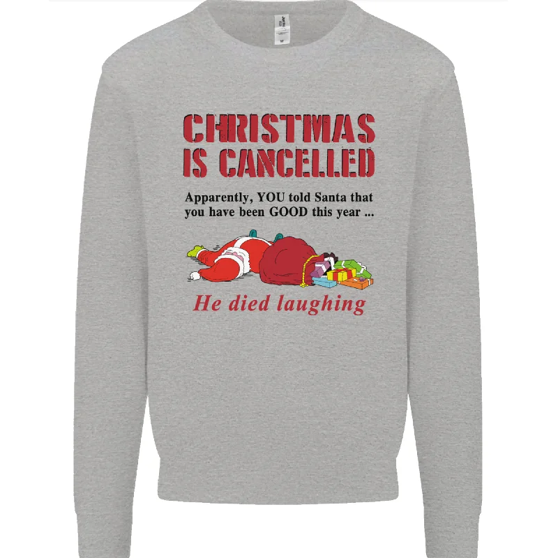 Christmas Is Cancelled Funny Santa claus Mens Sweatshirt Jumper Zip Hoodie Drawstring Kangaroo Pocket Christmas Is Cancelled Funny Santa claus Mens Sweatshirt Jumper Zip Hoodie Drawstring Kangaroo Pocket