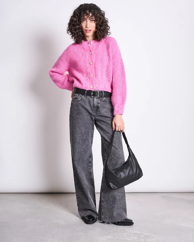 WOOLY CARDIGAN BENI BONBON PINK Machine Wash Dry Clean Hand Wash