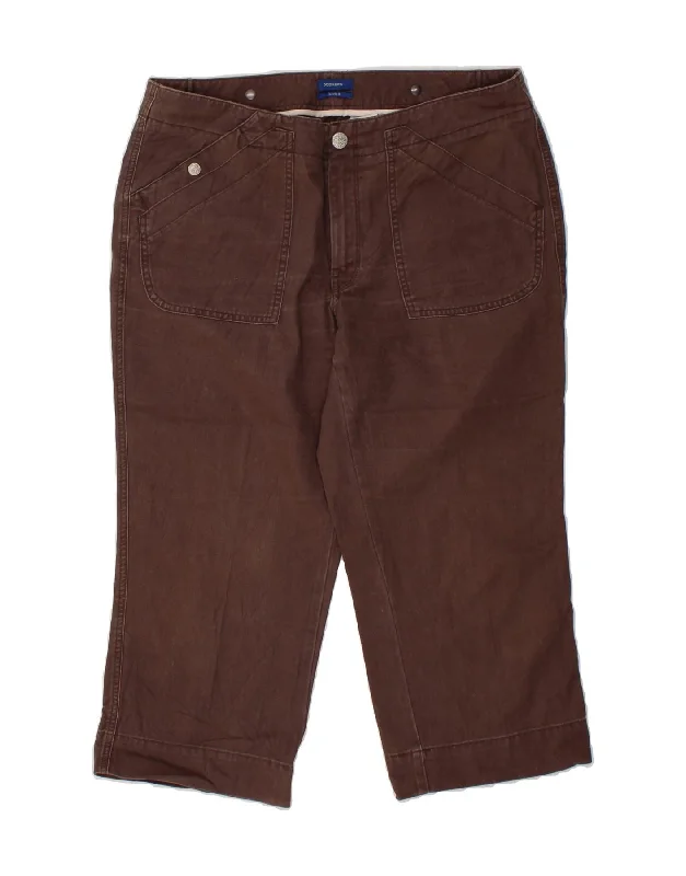DOCKERS Womens Capri Trousers US 12 Large W32 L22 Brown Cotton Trousers Yoga Stretchy DOCKERS Womens Capri Trousers US 12 Large W32 L22 Brown Cotton Trousers Yoga Stretchy