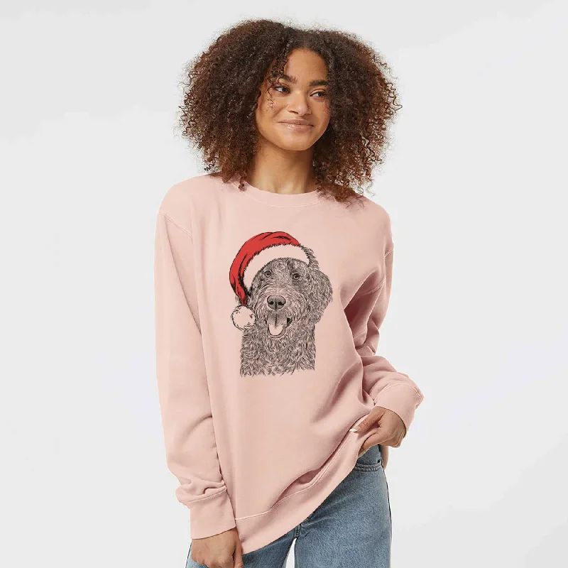 Santa Murr Dog the Labradoodle - Unisex Pigment Dyed Crew Sweatshirt Hoodie with Cropped Fit Short Trendy Santa Murr Dog the Labradoodle - Unisex Pigment Dyed Crew Sweatshirt Hoodie with Cropped Fit Short Trendy