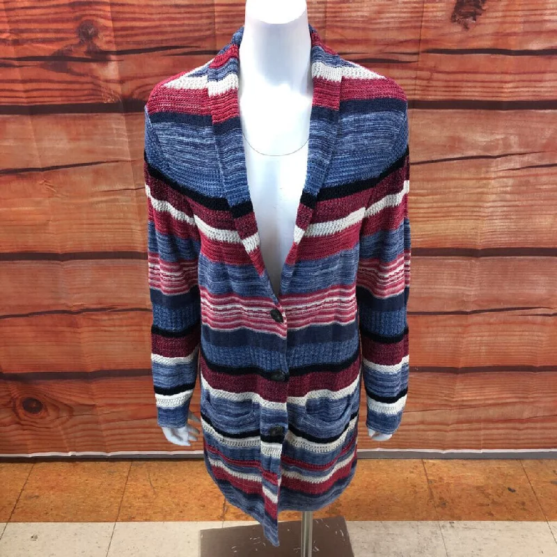 PURE JILL LONG STRIPED CARDIGAN SIZE MEDIUM TCC Oversized Loose Flowy