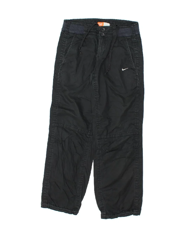 NIKE Womens Loose Fit Trousers UK 12 Medium W30 L30 Black Cotton Trousers stylish modern NIKE Womens Loose Fit Trousers UK 12 Medium W30 L30 Black Cotton Trousers stylish modern