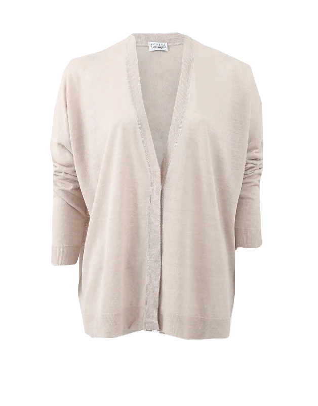 Monili Trim Cardigan Hooded Cardigan Collared Cardigan Shawl Collar