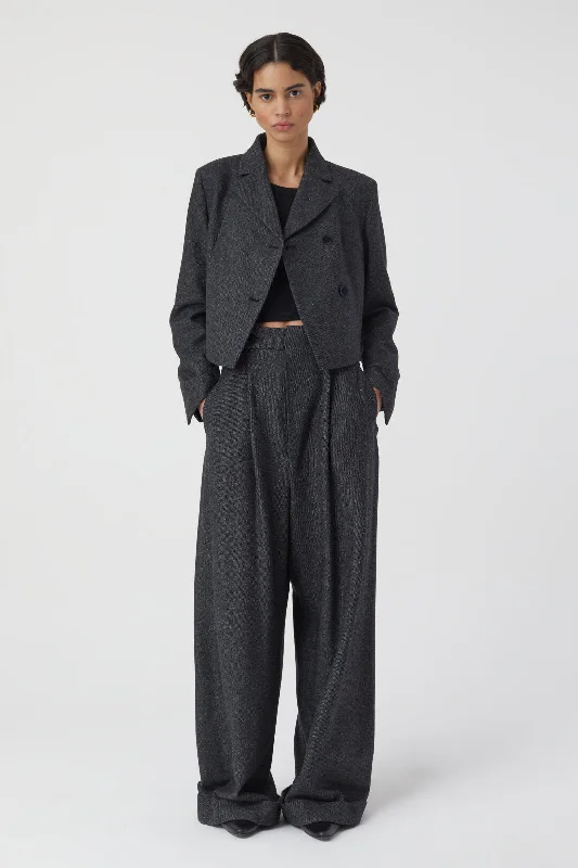 CLOSED WOMENS CROPPED BLAZER - CHARCOAL Women's Short Blazer