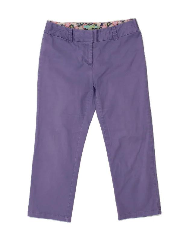BODEN Womens Slim Capri Trousers UK 10 Small W30 L23 Purple Cotton Trousers luxurious premium BODEN Womens Slim Capri Trousers UK 10 Small W30 L23 Purple Cotton Trousers luxurious premium