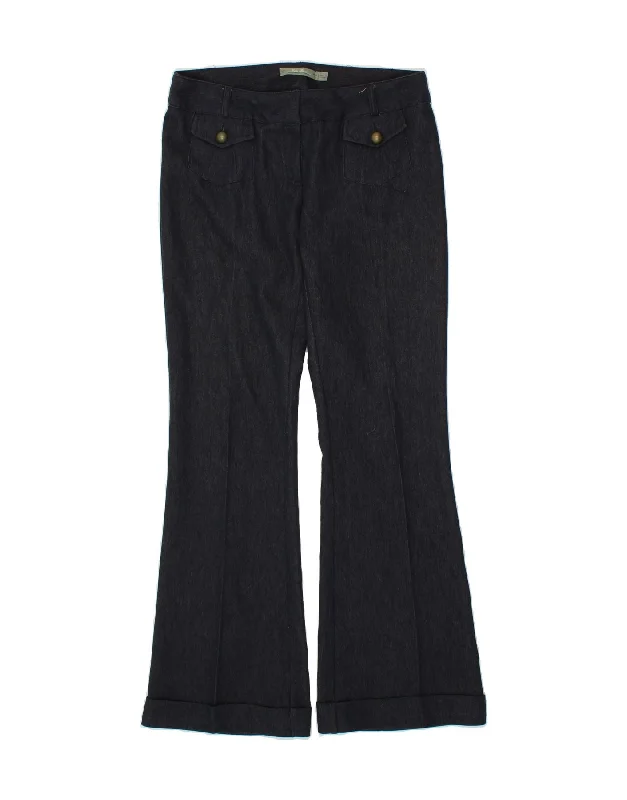 VINTAGE Womens Flare Casual Trousers W38 L32 Navy Blue Cotton Trousers Mesh Breathable VINTAGE Womens Flare Casual Trousers W38 L32 Navy Blue Cotton Trousers Mesh Breathable
