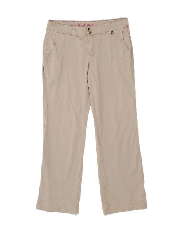 DOCKERS Womens Straight Chino Trousers US 12 Large W32 L31 White Cotton Cropped Trousers Casual Linen DOCKERS Womens Straight Chino Trousers US 12 Large W32 L31 White Cotton Cropped Trousers Casual Linen