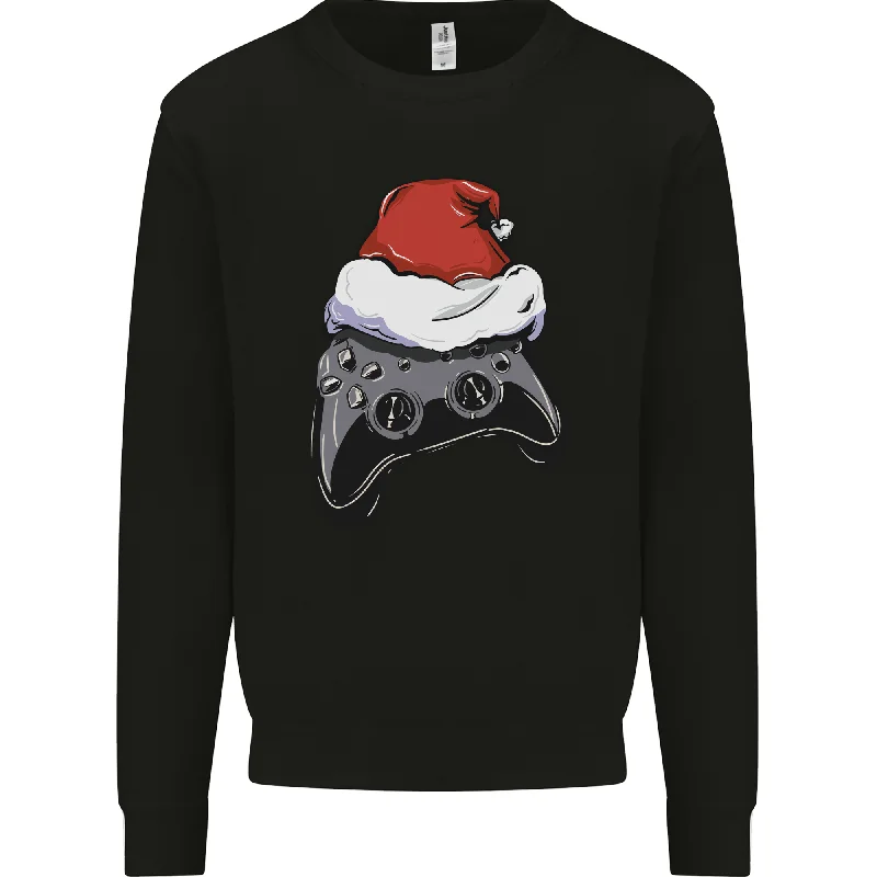Christmas Video Game Controller Gaming Joypad Mens Sweatshirt Jumper Hoodie with Batwing Sleeves Loose Dramatic Christmas Video Game Controller Gaming Joypad Mens Sweatshirt Jumper Hoodie with Batwing Sleeves Loose Dramatic