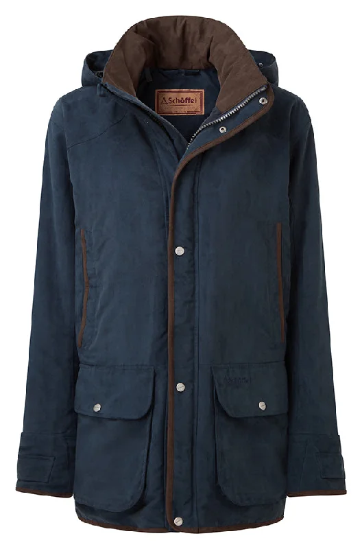 Oundle Country Coat - Navy Trench Raincoat Windbreaker