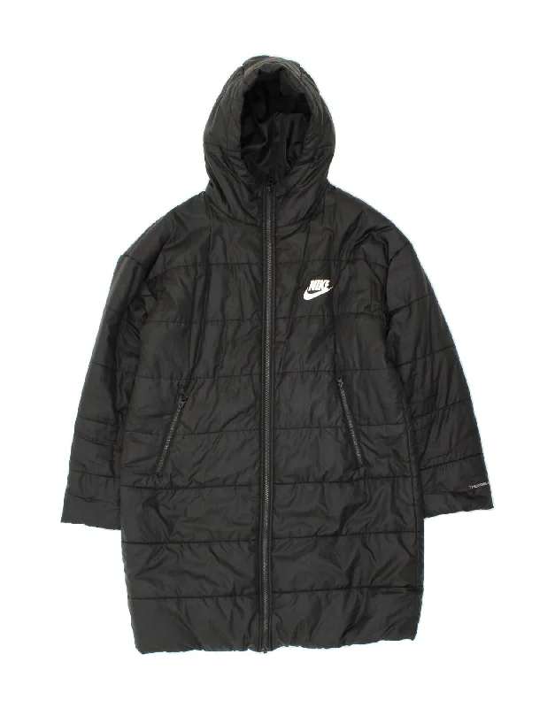 NIKE Womens Therma-Fit Hooded Padded Coat UK 14 Medium Black Polyester Coat Overcoat Trench Coat NIKE Womens Therma-Fit Hooded Padded Coat UK 14 Medium Black Polyester Coat Overcoat Trench Coat