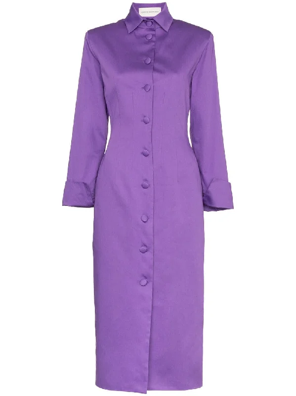 button-detail cotton coat dress Kimono Robe Cloak