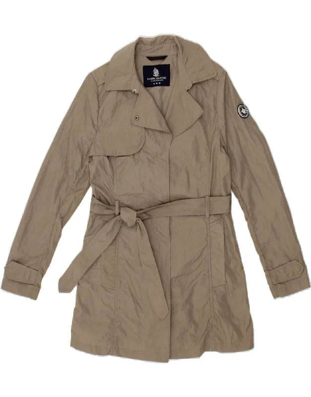 MARINA YACHTING Womens Trench Coat UK 10 Small Grey Polyamide Tie-Waist Belted Drawstring MARINA YACHTING Womens Trench Coat UK 10 Small Grey Polyamide Tie-Waist Belted Drawstring