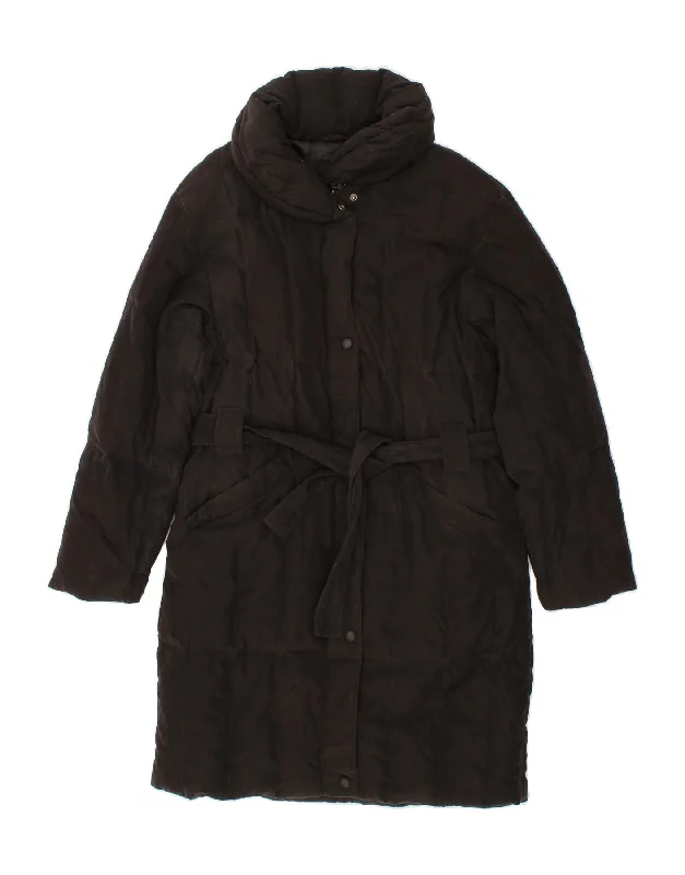BEST COMPANY Womens Padded Coat UK 16 Large Black Polyester Parka Anorak Hoodie