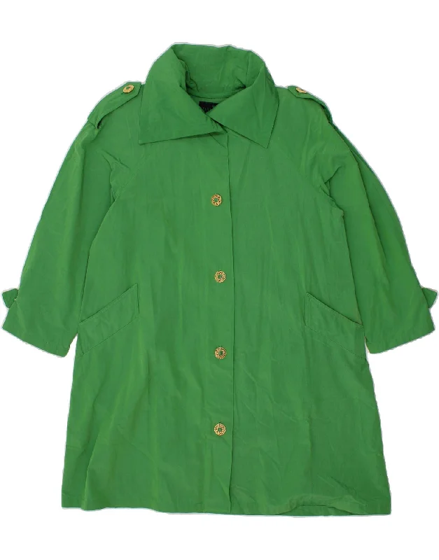 DAMIANI Womens Trench Coat UK 12 Medium Green empire Basque Peplum