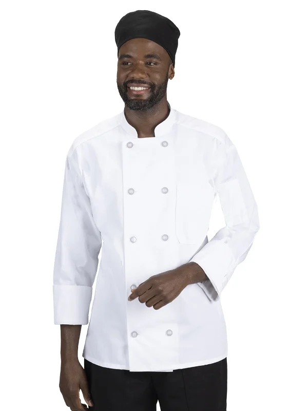 Unisex Classic 10-Button Chef Coat Cotton Linen Terry