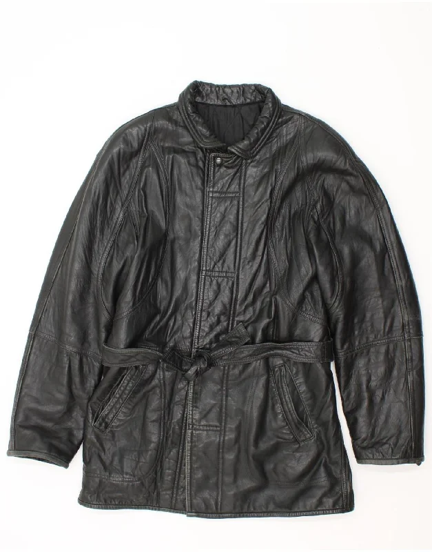 VINTAGE Womens Leather Coat UK 16 Large Black Leather Cape Coat Herringbone Coat Tweed Coat VINTAGE Womens Leather Coat UK 16 Large Black Leather Cape Coat Herringbone Coat Tweed Coat