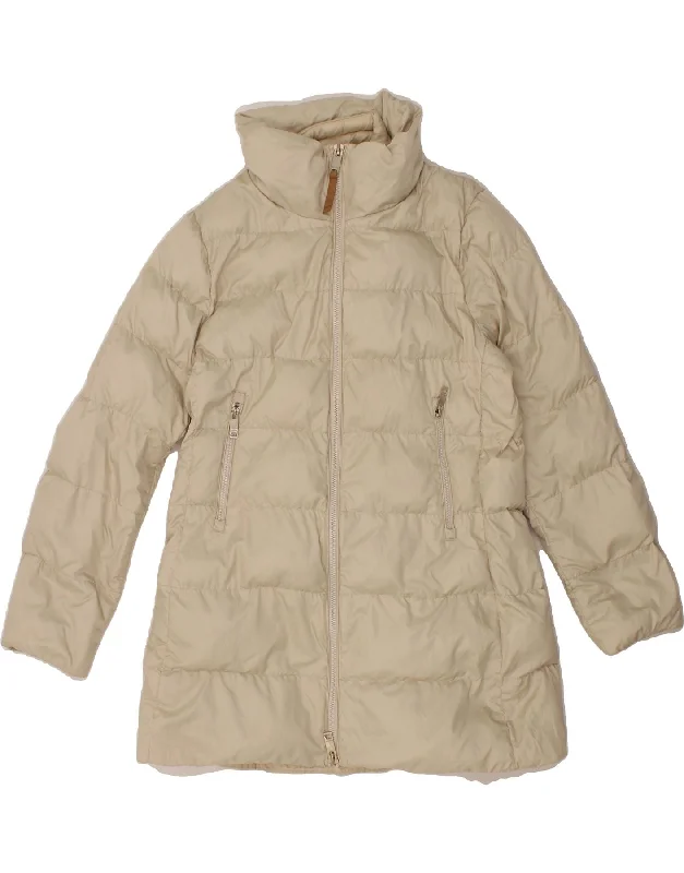 MASSIMO DUTTI Womens Padded Coat UK 18 XL Beige Polyester Tailored Straight A-Line