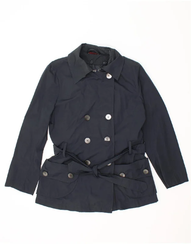 MAX & CO. Womens Trench Coat UK 10 Small Navy Blue Polyamide Trench Raincoat Windbreaker MAX & CO. Womens Trench Coat UK 10 Small Navy Blue Polyamide Trench Raincoat Windbreaker