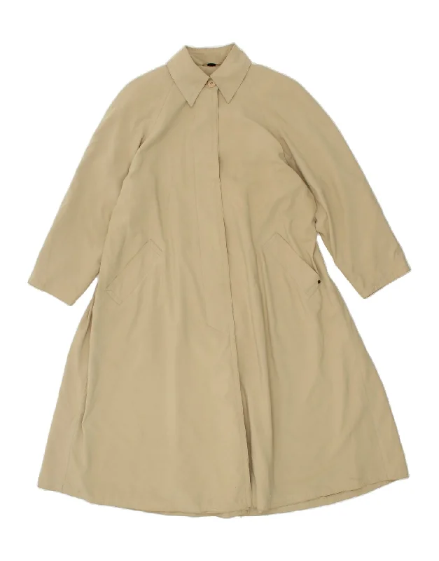 FOUR SEASONS Womens Trench Coat UK 10 Small Beige Satin Silk Chiffon