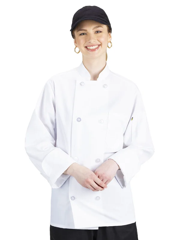 Unisex Casual 8-Button Chef Coat Fleece Down Feather