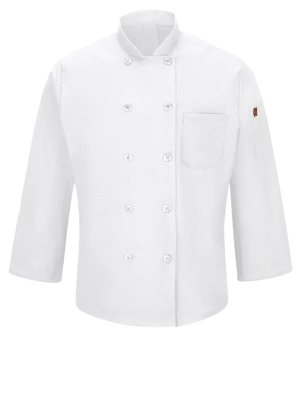 Men's Ten-Button 25" Chef Coat with OilBlok + MIMIX™ Hooded Caped Scarf