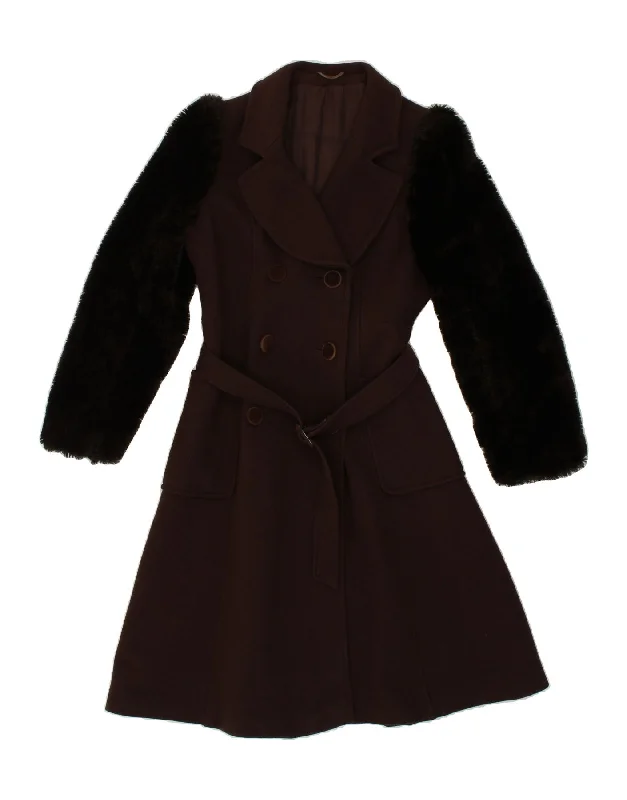 YOUR SIXTH SENSE Womens Double Breasted Coat UK 10 Small Brown Colourblock Turtleneck Jacket Crew Neck Jacket V-Neck Jacket YOUR SIXTH SENSE Womens Double Breasted Coat UK 10 Small Brown Colourblock Turtleneck Jacket Crew Neck Jacket V-Neck Jacket